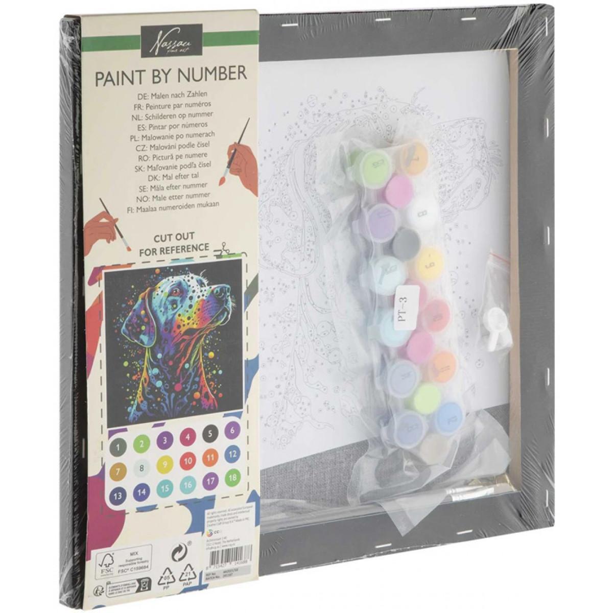 Slikanje po brojevima na crnom platnu PAS 30x30cm 