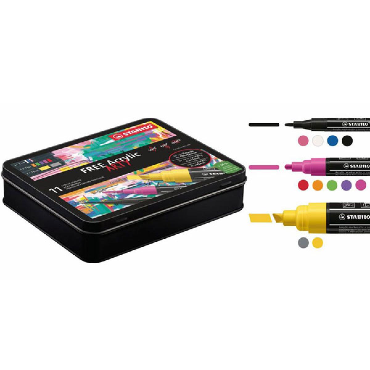 STABILO FREE set markera na vodenoj bazi 11kom 