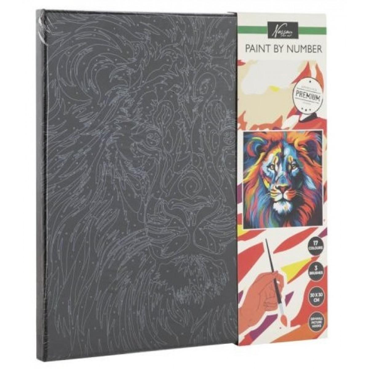 Oboj po brojevima, crno platno LAV 30x30cm 