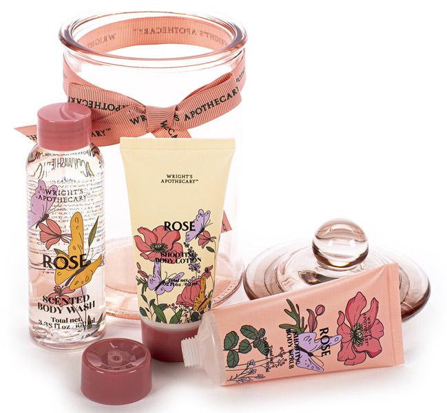 Kozmetički set piling, kupka i losion ROSE 