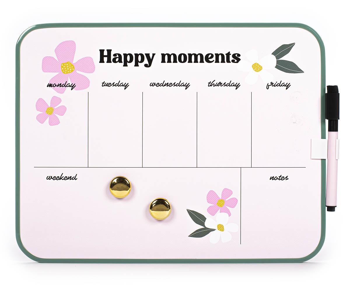 Magnetni nedeljni planer, suvo brisanje HAPPY MOMENTS 
