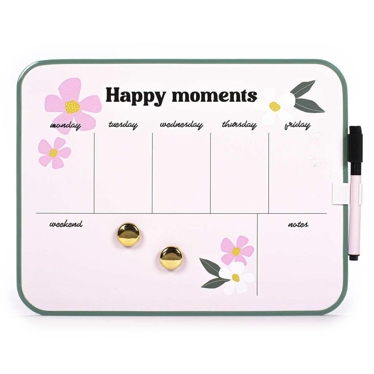 Magnetni nedeljni planer, suvo brisanje HAPPY MOMENTS 