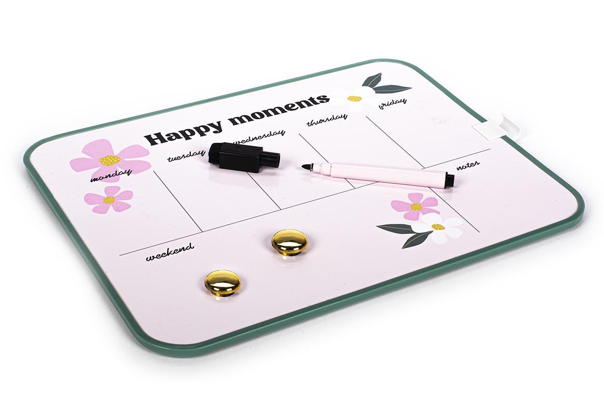 Magnetni nedeljni planer, suvo brisanje HAPPY MOMENTS 