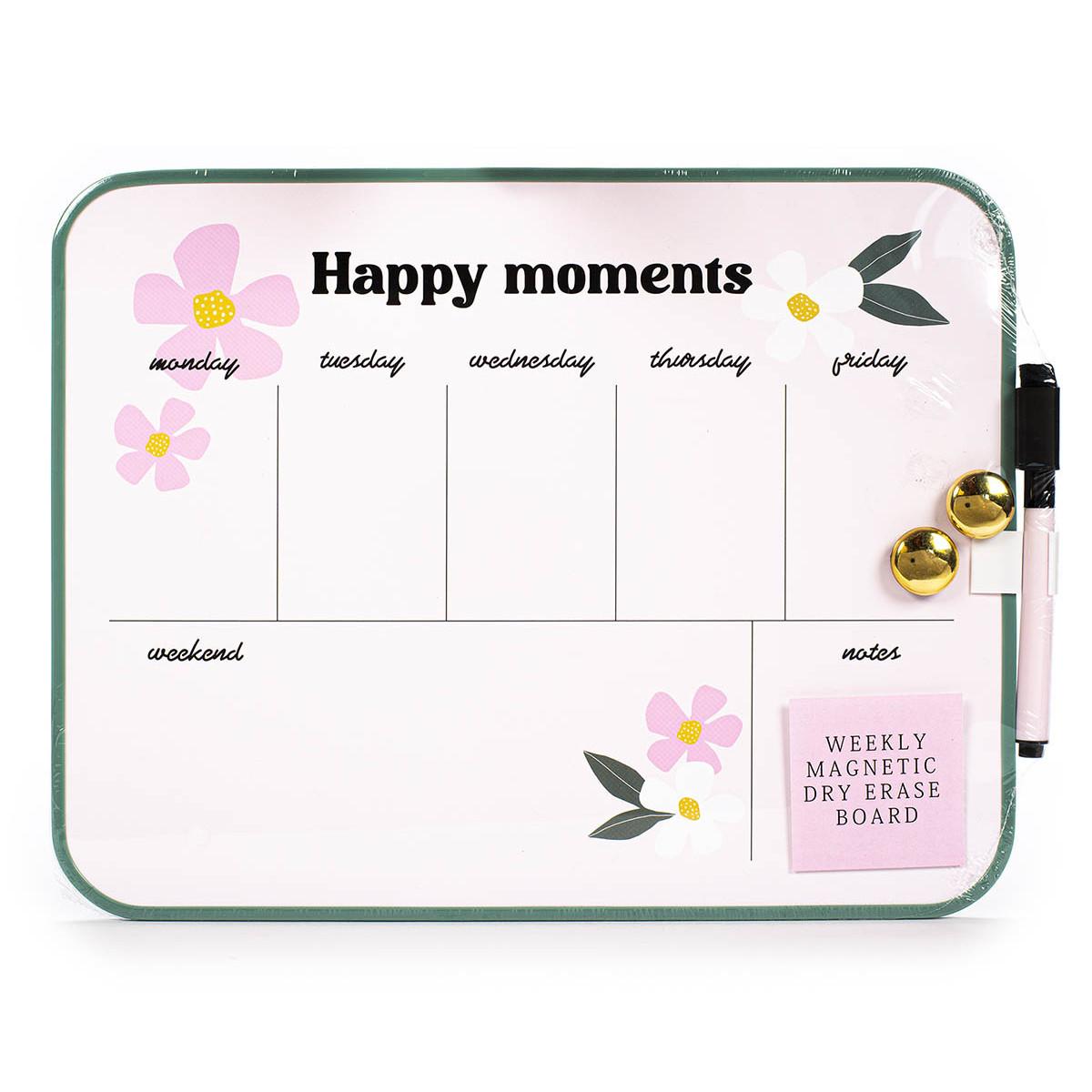 Magnetni nedeljni planer, suvo brisanje HAPPY MOMENTS 