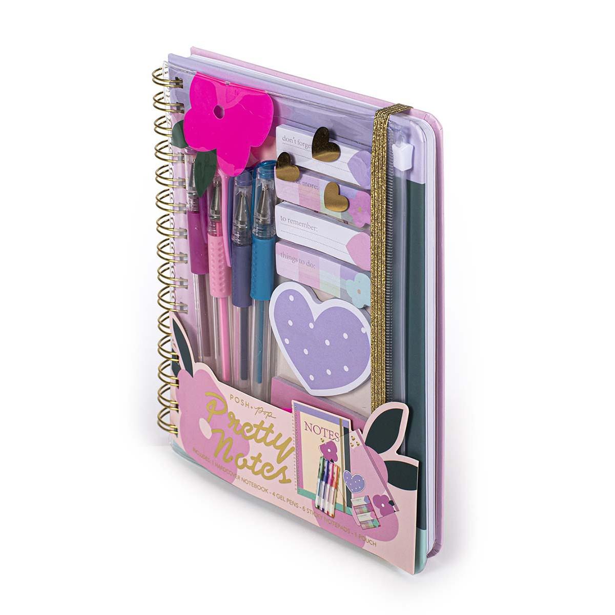Set notes, 4 gel olovke i blokovi za poruke POSH POP Pretty notes 