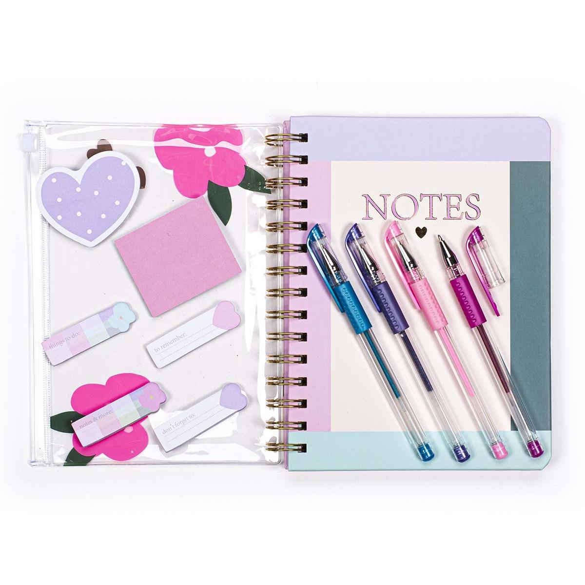 Set notes, 4 gel olovke i blokovi za poruke POSH POP Pretty notes 