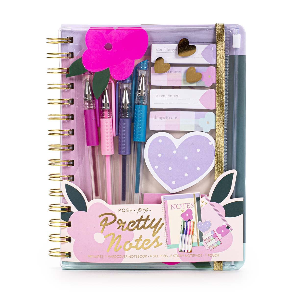 Set notes, 4 gel olovke i blokovi za poruke POSH POP Pretty notes 