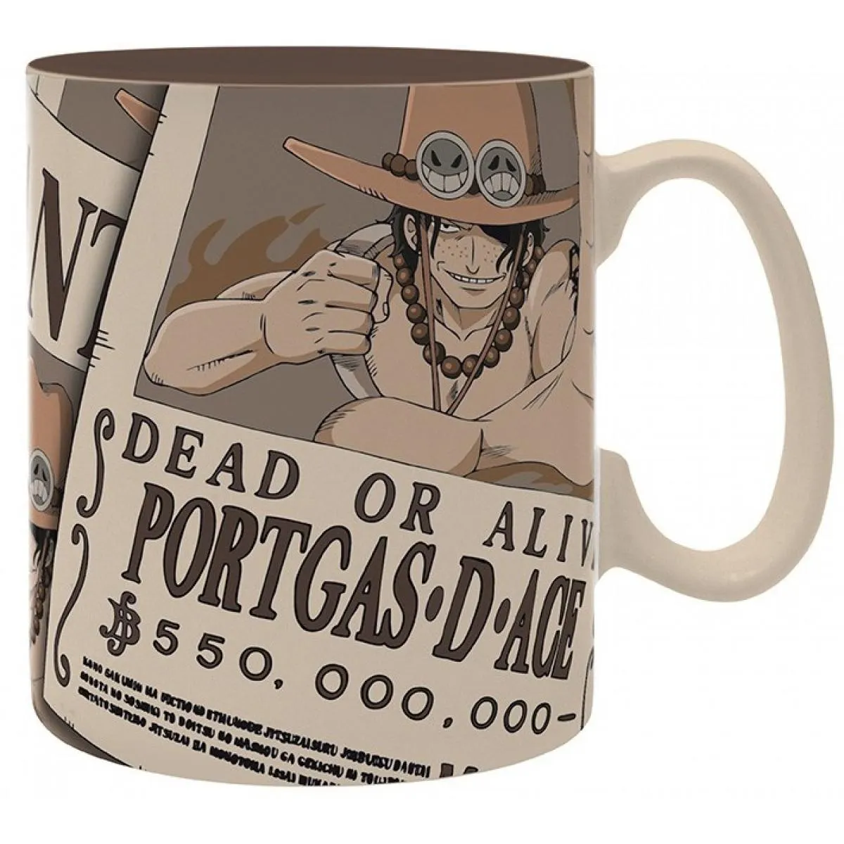 ONE PIECE šolja WANTED ACE 460ml 