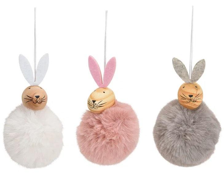 Uskršnji ukras PUFNICA SA ZEKOM 13cm (tri vrste) 