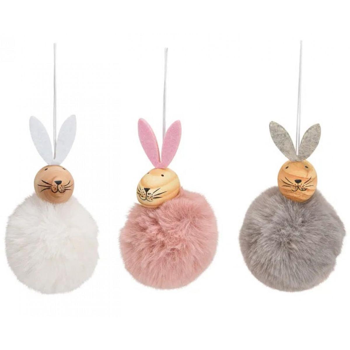 Uskršnji ukras PUFNICA SA ZEKOM 13cm (tri vrste) 