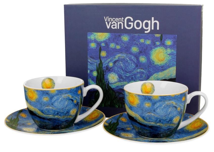 Dve šolje sa tacnom  STARRY NIGHT - VAN GOGH 