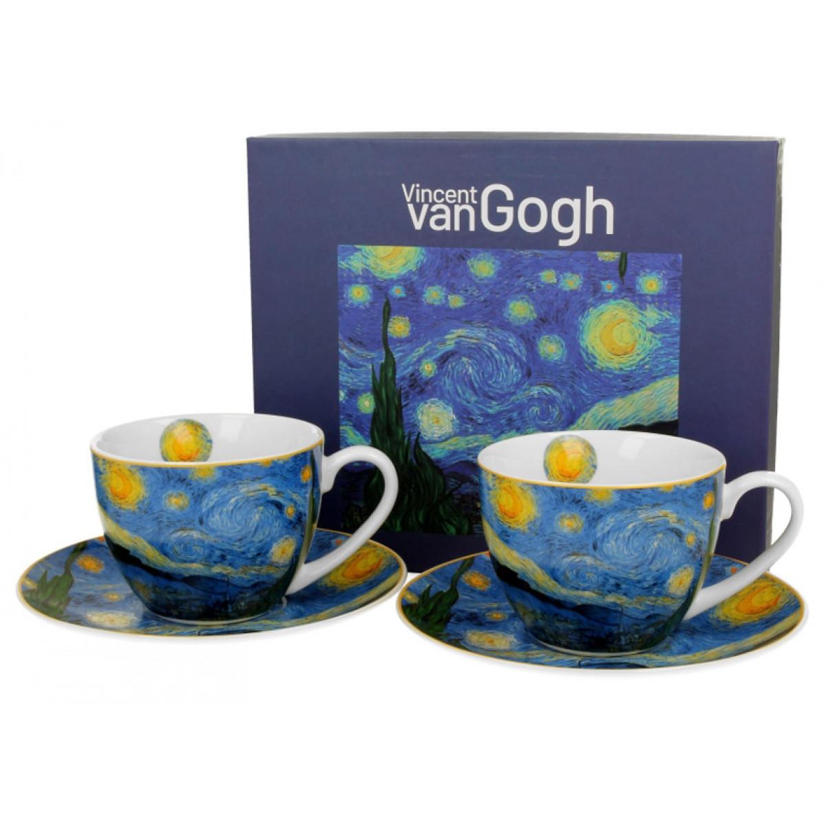 Dve šolje sa tacnom  STARRY NIGHT - VAN GOGH 