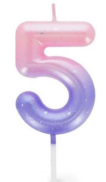 Rođendanska svećica broj 5 - PINK 