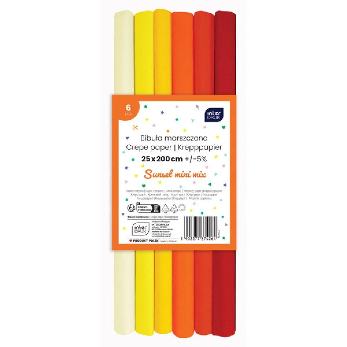 Set krep papira SUNSET MIX 200x25cm 