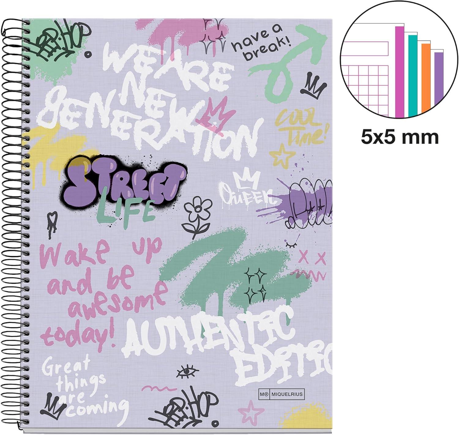 Notes A4 MIQUELRIUS Wake up, 120 listova na kvadratiće 