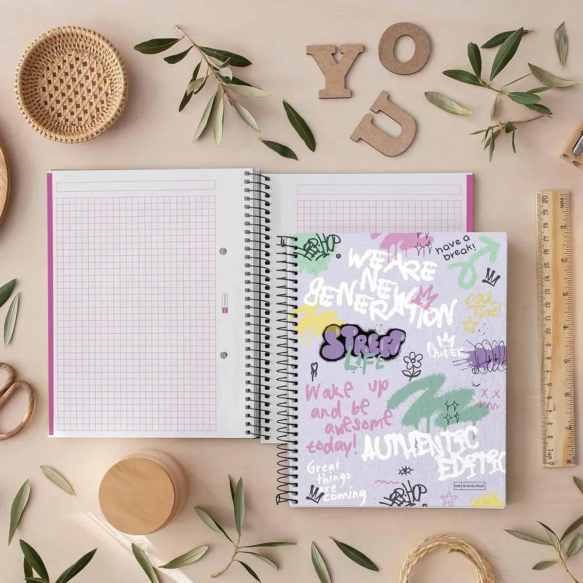 Notes A4 MIQUELRIUS Wake up, 120 listova na kvadratiće 