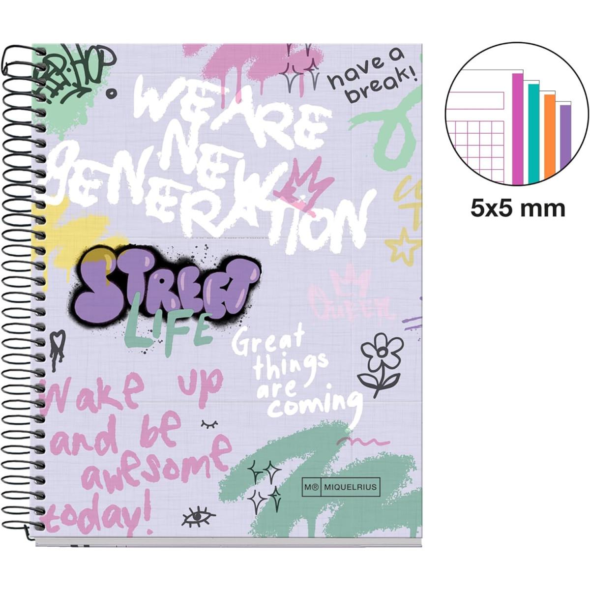 Notes A5 MIQUELRIUS Wake up, 120 listova na kvadratiće 