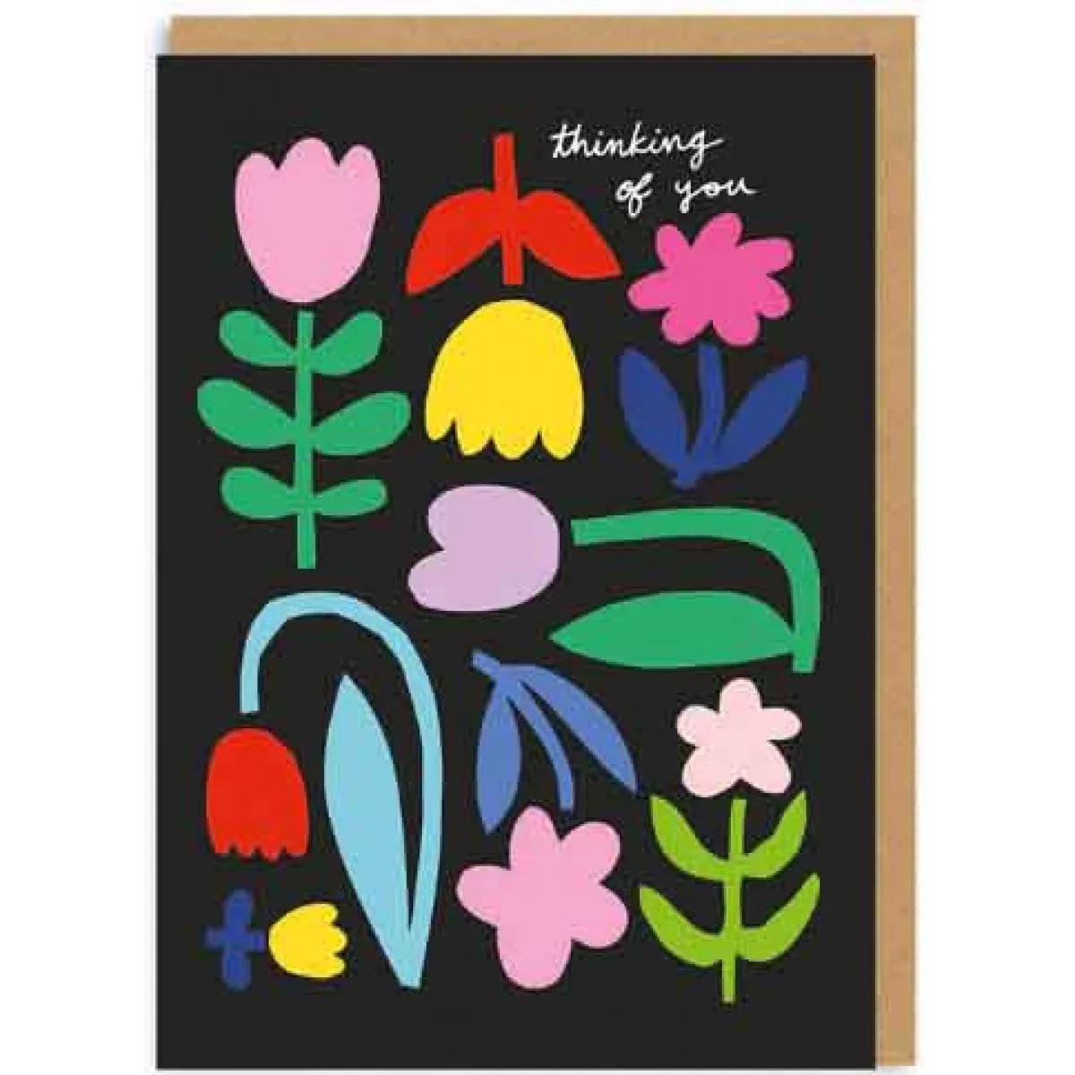 Čestitka BOLD FLORAL THINKING OF YOU 