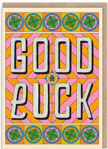 Čestitka GOOD LUCK TYPOGRAPHIC 