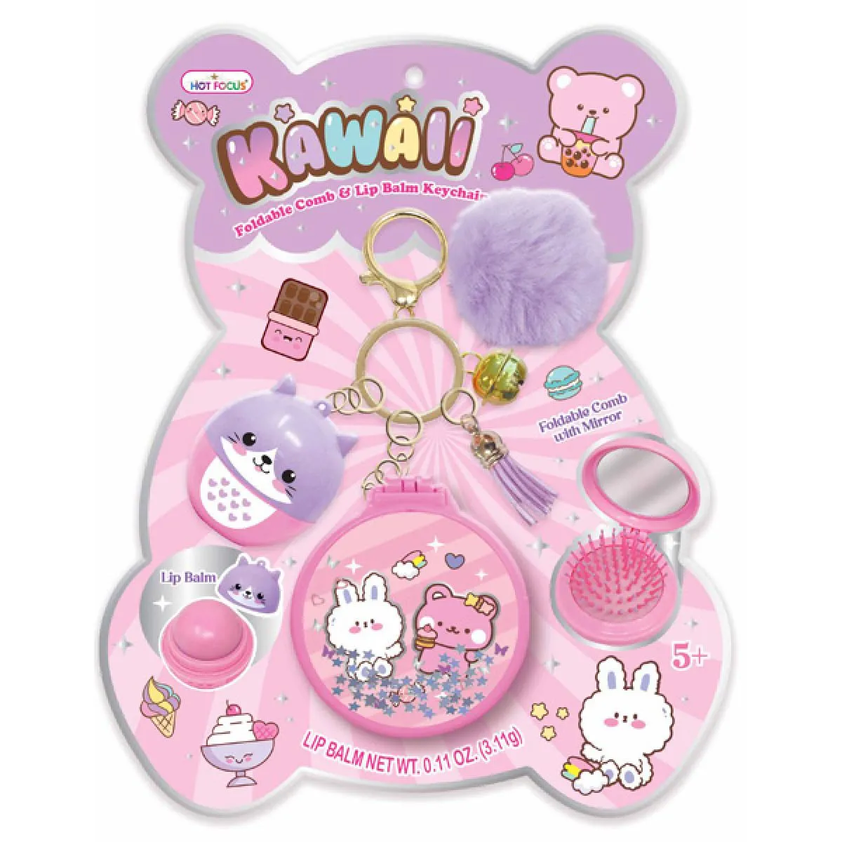 Privezak za ključeve četka, ogledalo i balzam MACA 