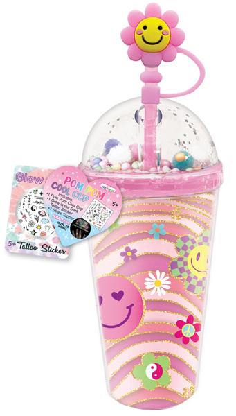 Plastična čaša sa slamčicom CVET 450ml 