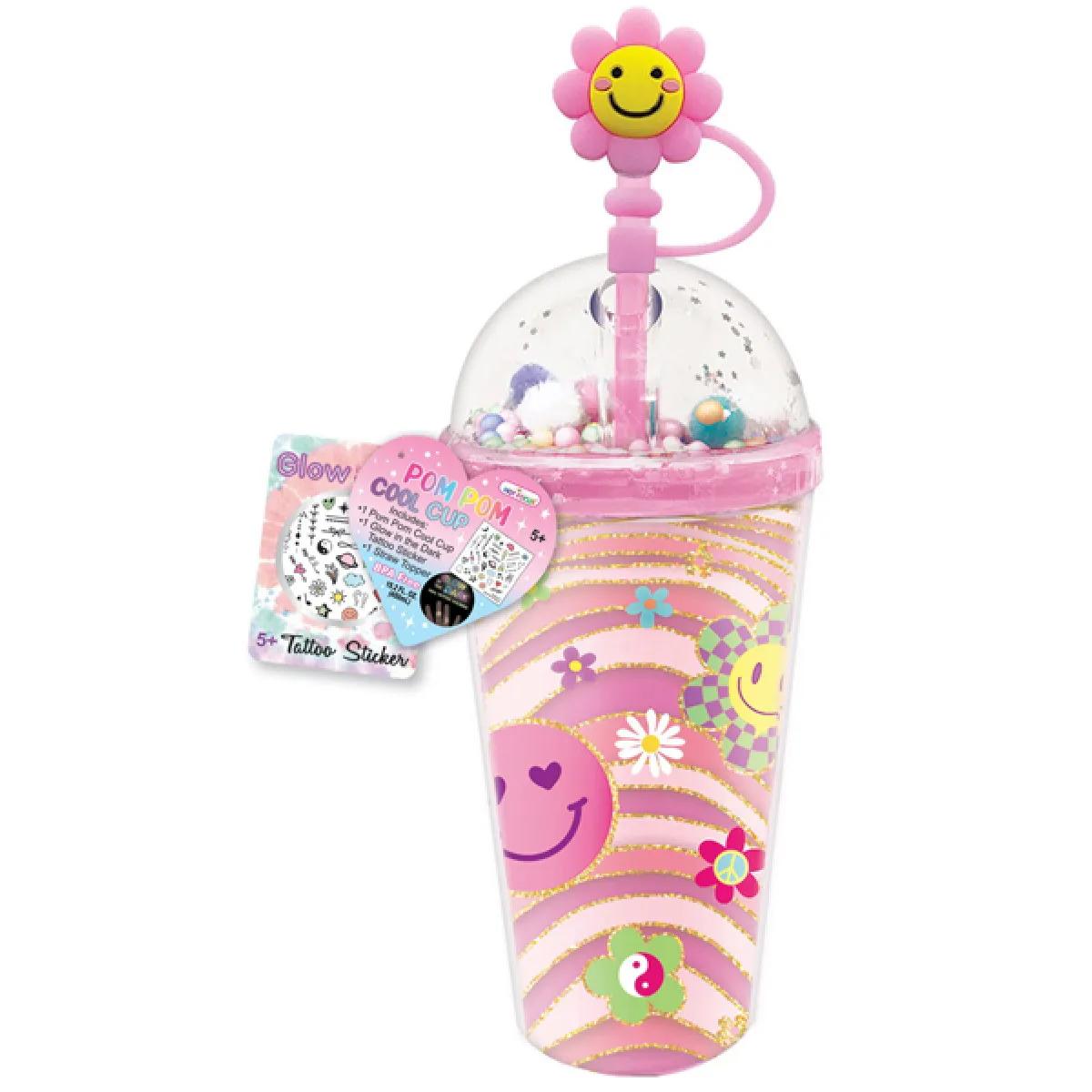 Plastična čaša sa slamčicom CVET 450ml 