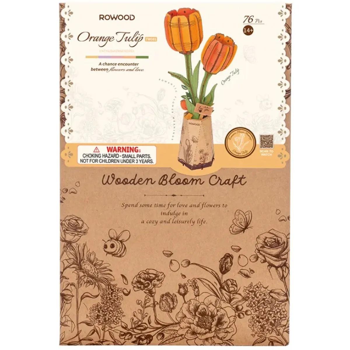 3D drvene puzzle NARANDŽASTE LALE 