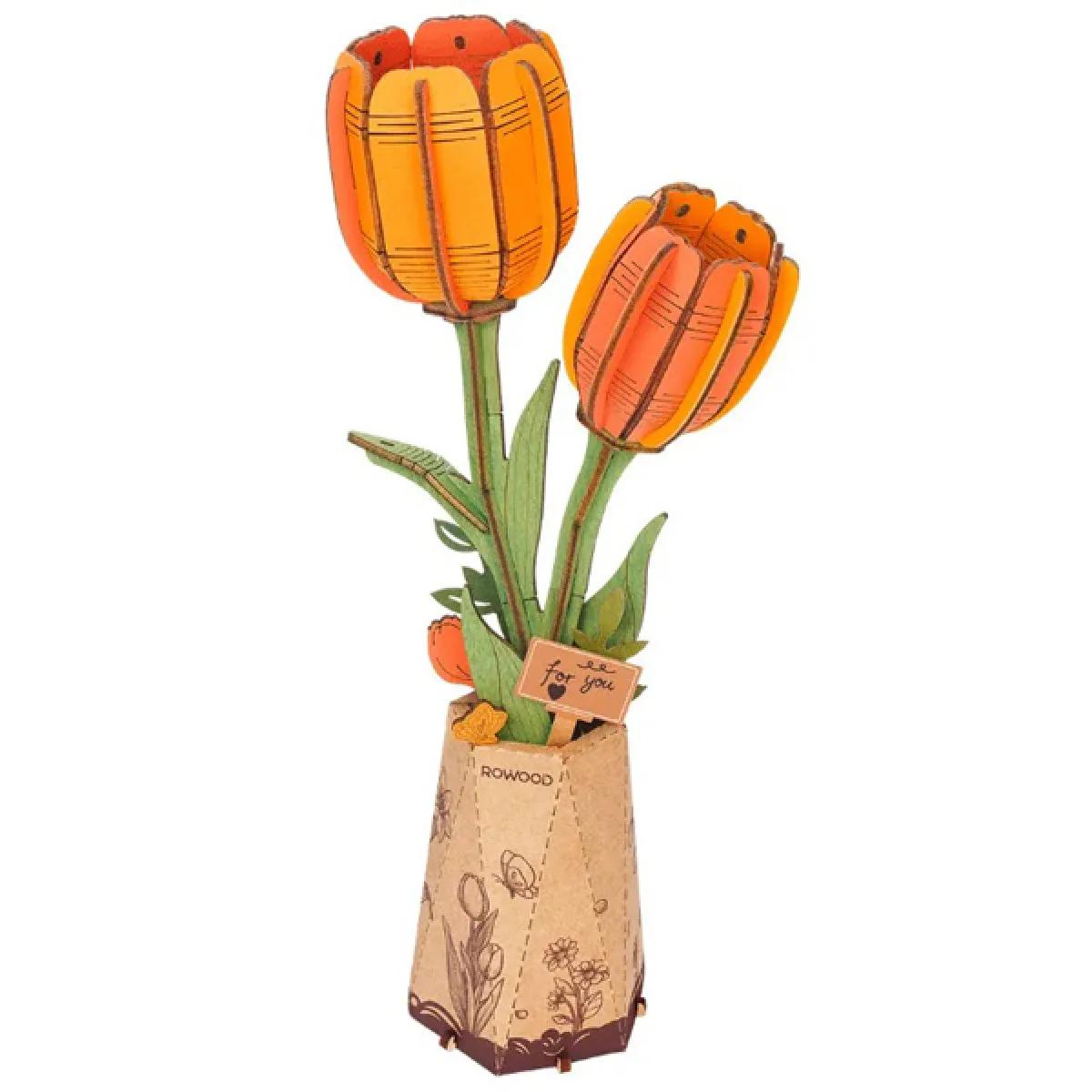 3D drvene puzzle NARANDŽASTE LALE 