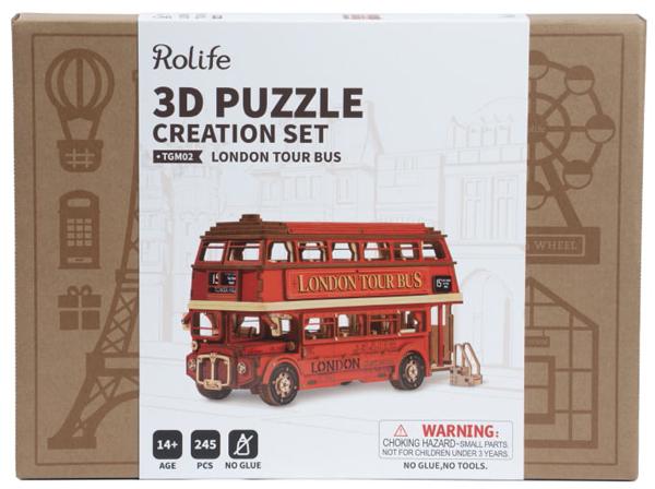 3D drvene puzzle LONDON TOUR BUS 