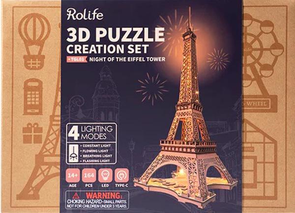 3D drvene puzzle NOĆ NA AJFELOVOJ KULI 