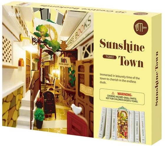 3D drvene puzzle / držač za knjige SUNČANI GRAD 