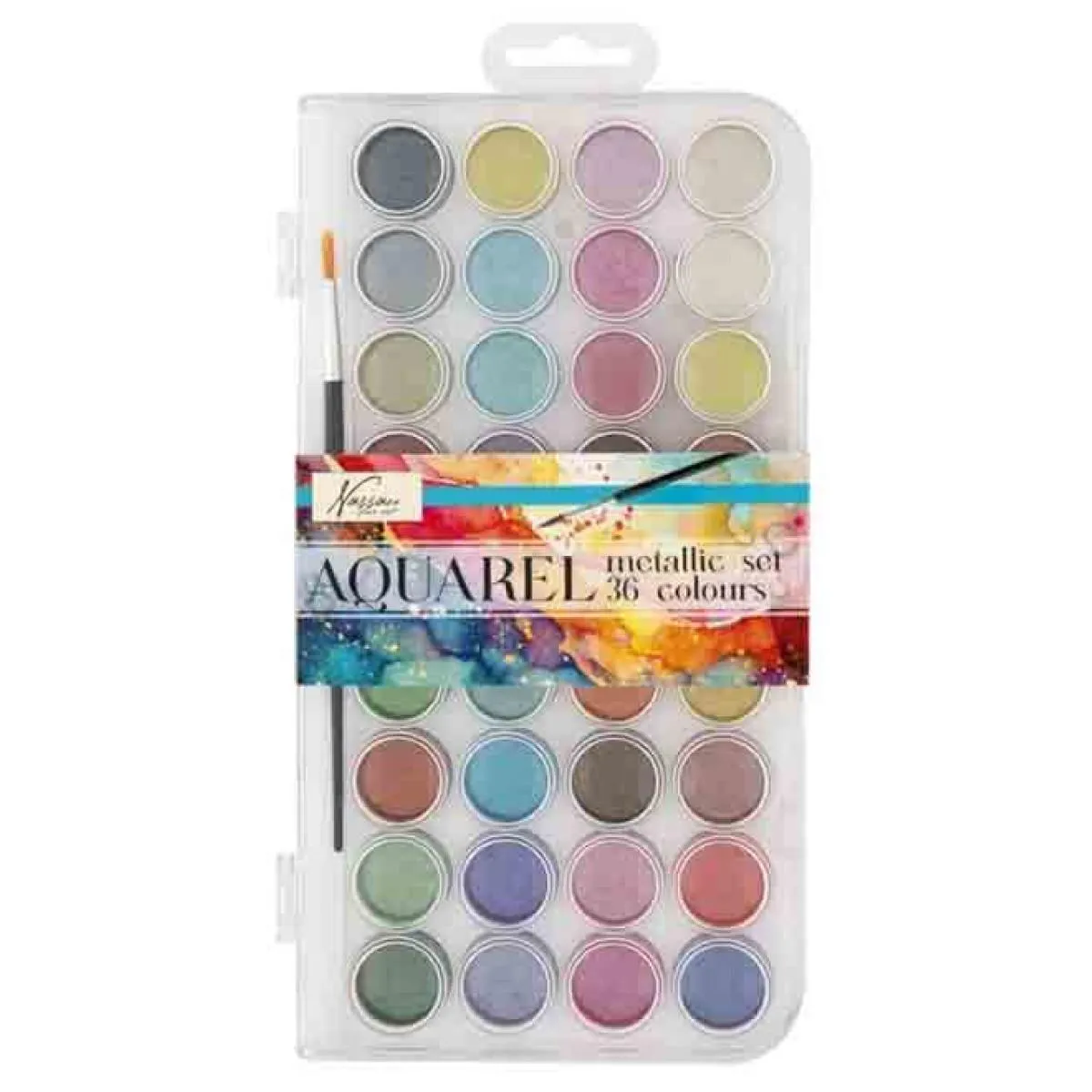 Set od 36 metalik vodenih boja NASSAU+ četkica 