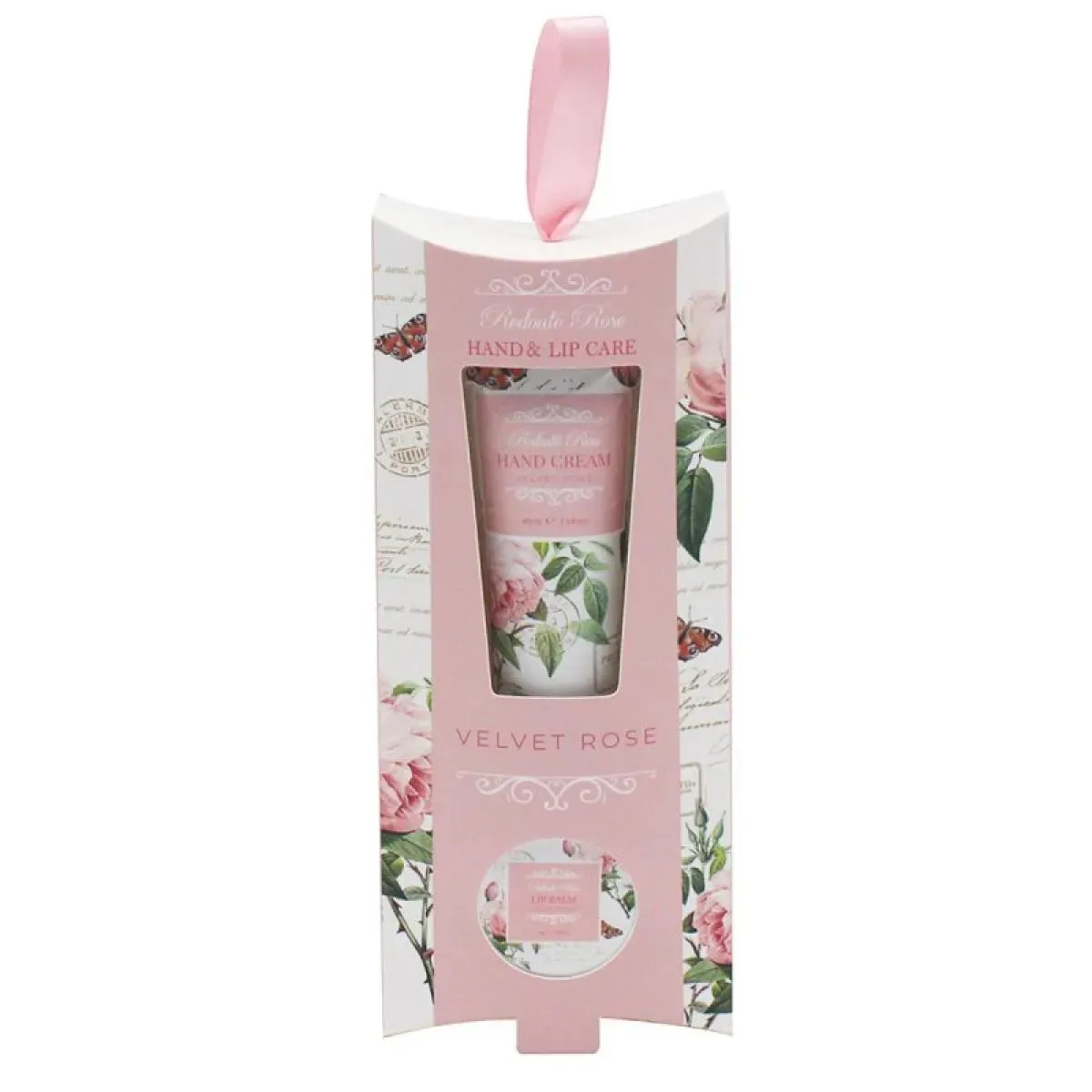 Kozmetički set ROSE krema za ruke i balzam za usne 