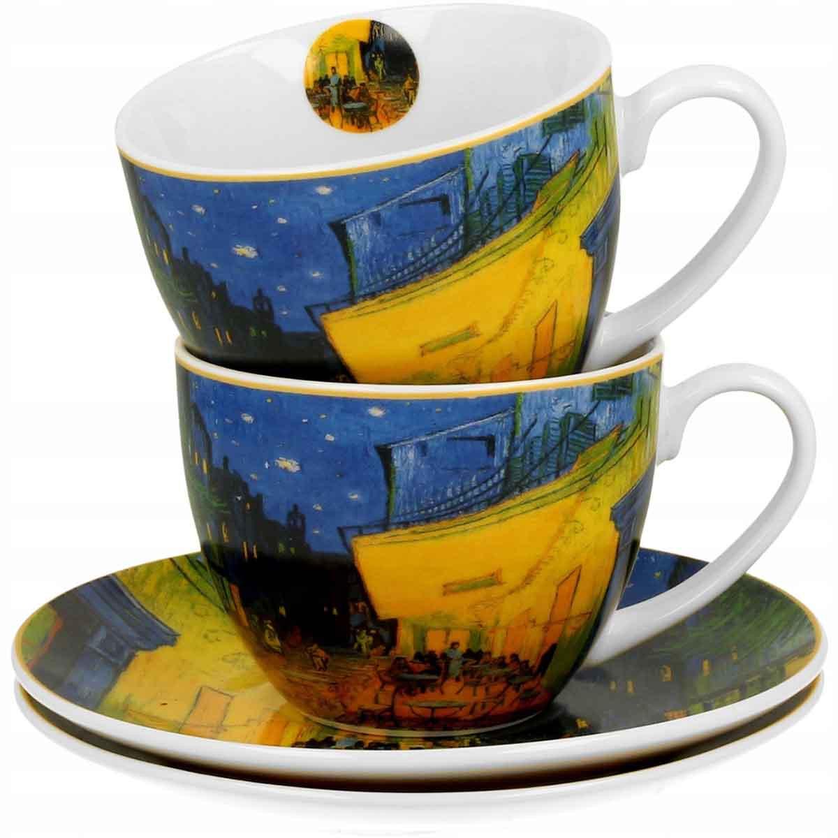 Set dve šolje sa tacnama TERRACE AT NIGHT - V. VAN GOGH 