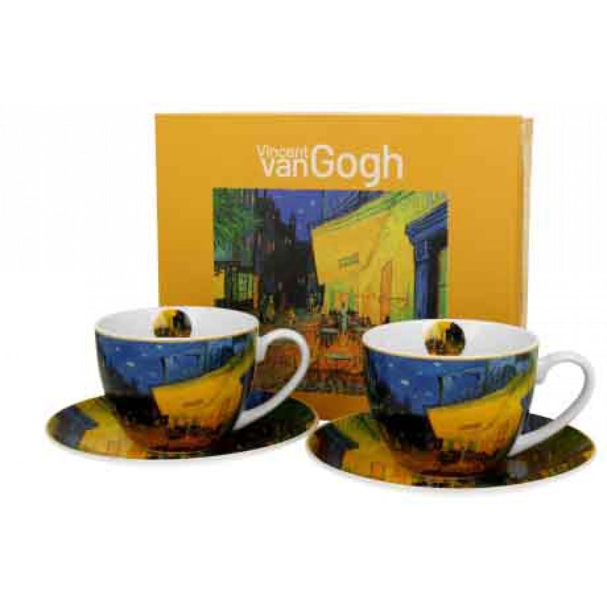 Set dve šolje sa tacnama TERRACE AT NIGHT - V. VAN GOGH 