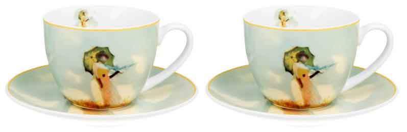 Set dve šolje sa tacnama WOMEN WITH PARASOL - C. MONET 