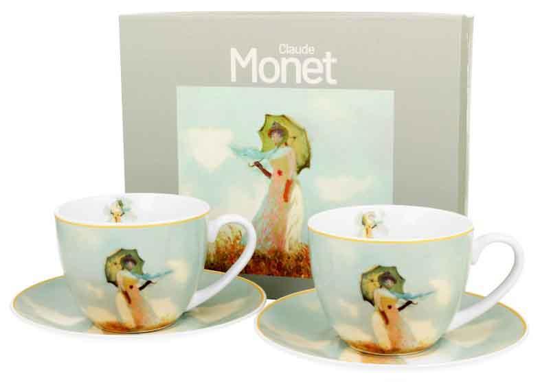 Set dve šolje sa tacnama WOMEN WITH PARASOL - C. MONET 