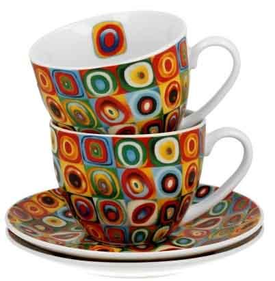 Set dve šolje sa tacnama SQUARES WITH CIRCLES - W. KANDINSKY 
