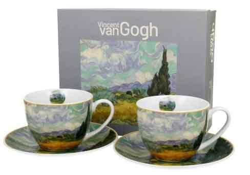Set dve šolje sa tacnama WHEAT FIELD - V. VAN GOGH 