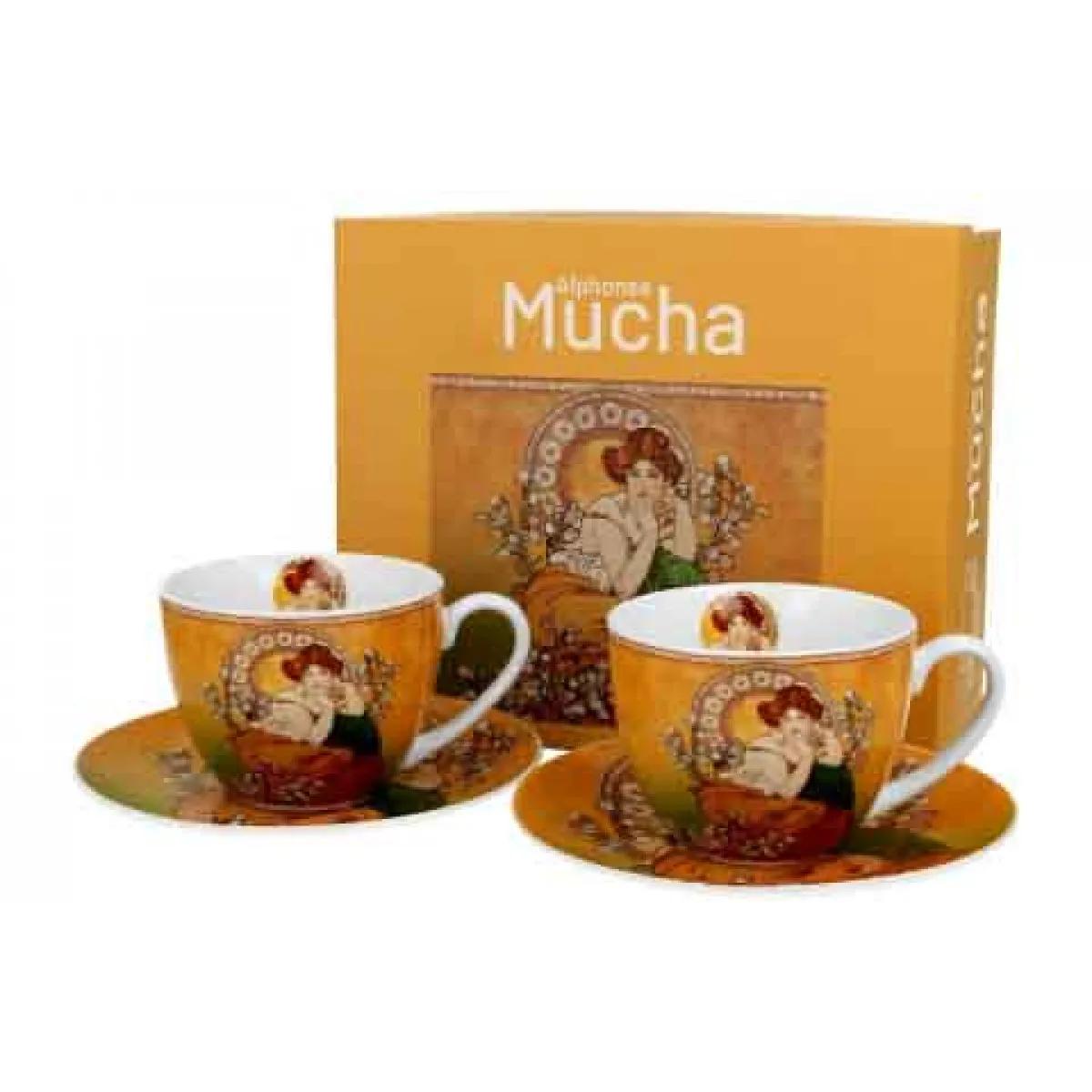 Set dve šolje sa tacnama TOPAZ - A. MUCHA 