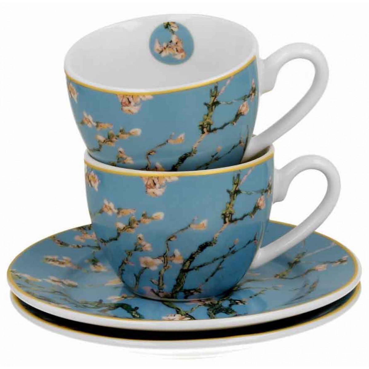 Set dve espreso šolje sa tacnama ALMOND BLOSSOM - V. VAN GOGH 