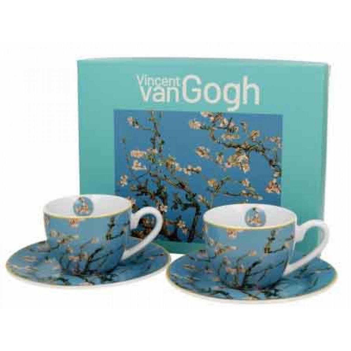 Set dve espreso šolje sa tacnama ALMOND BLOSSOM - V. VAN GOGH 