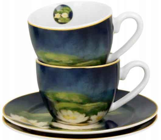 Set dve espreso šolje sa tacnama NENUFARS - C. MONET 