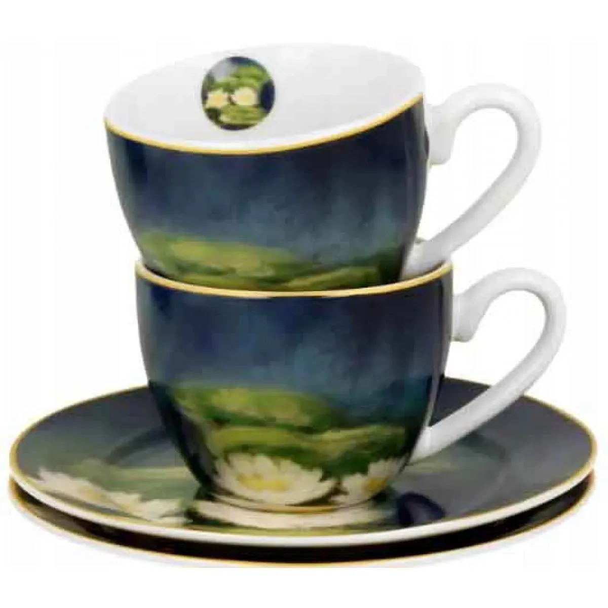 Set dve espreso šolje sa tacnama NENUFARS - C. MONET 