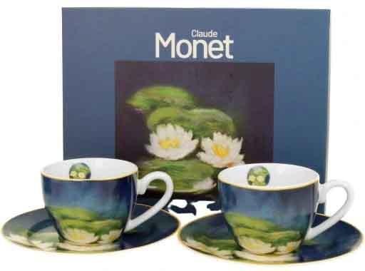 Set dve espreso šolje sa tacnama NENUFARS - C. MONET 