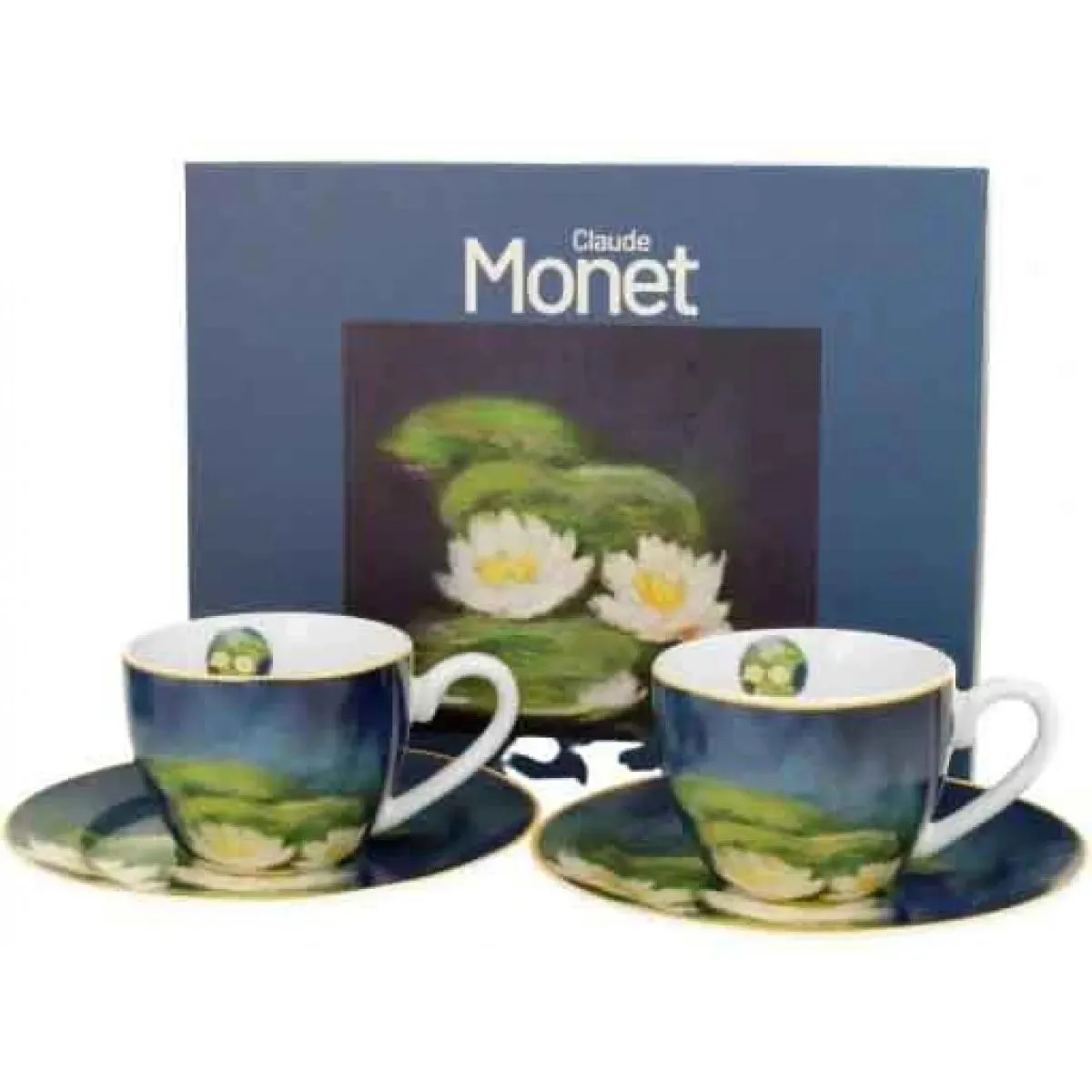 Set dve espreso šolje sa tacnama NENUFARS - C. MONET 