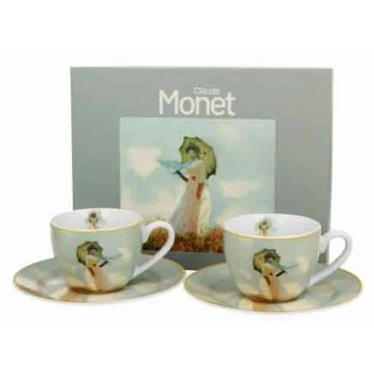 Set dve espreso šolje sa tacnama WOMEN WITH PARASOL - C. MONET 