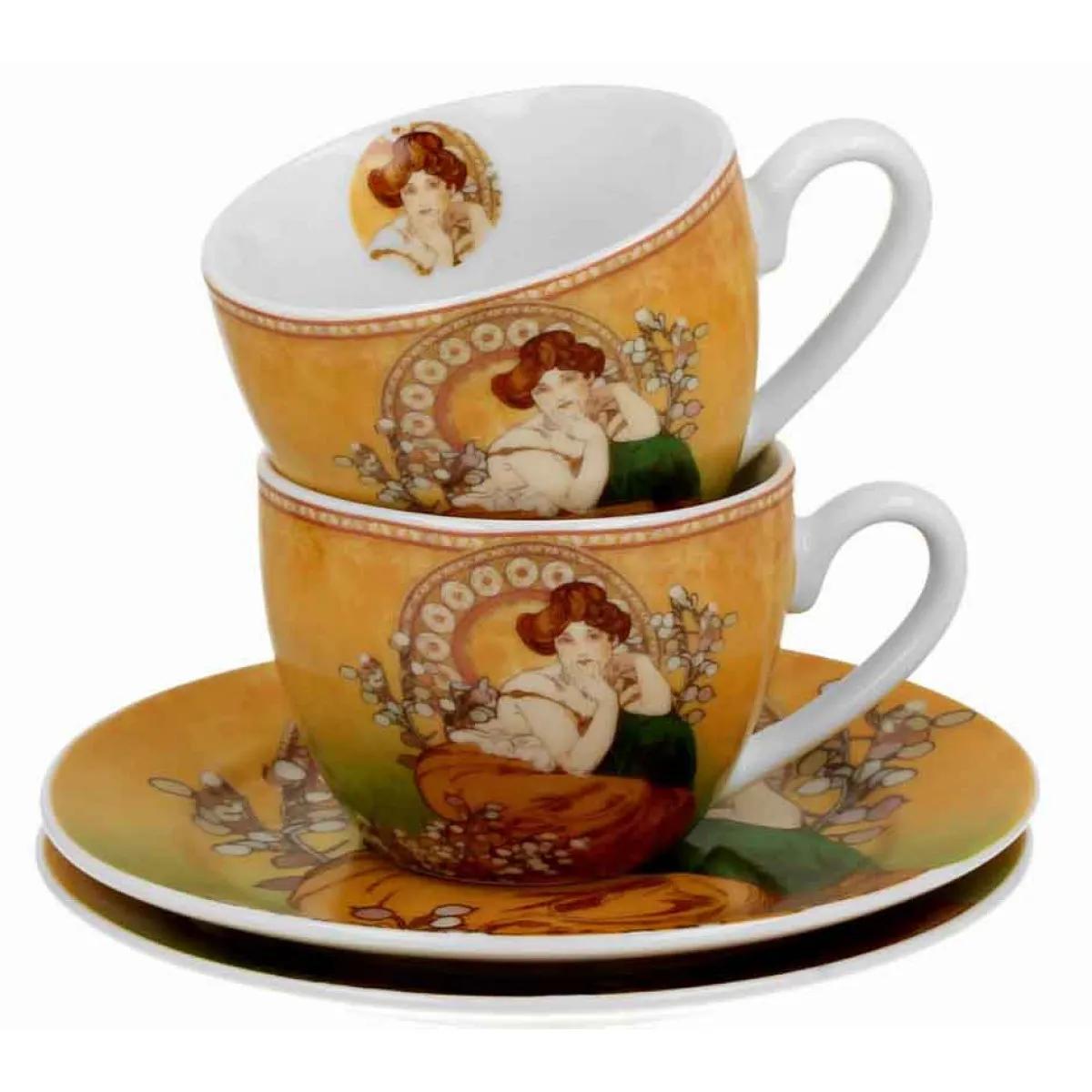 Set dve espreso šolje sa tacnama TOPAZ - A. MUCHA 