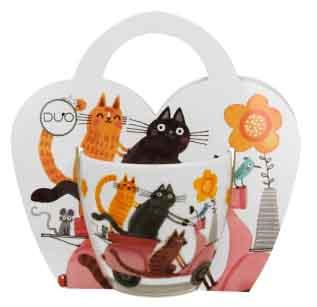 Šolja u kartonskoj torbici - CAT'S WORLD - CATS ON A SCOOTER - 460ml 