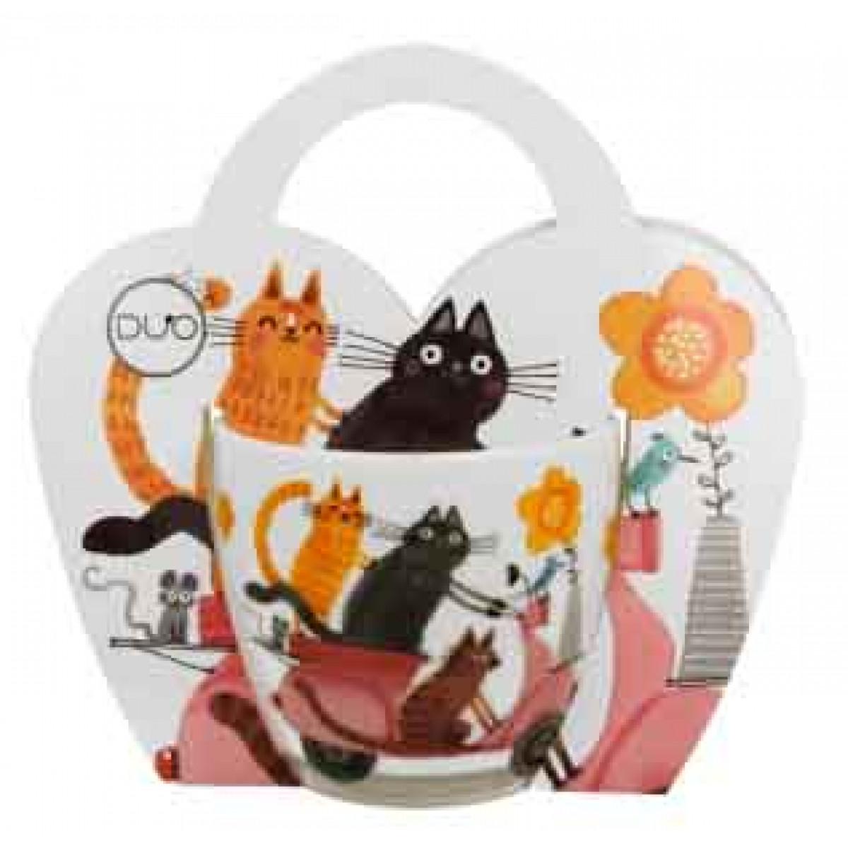 Šolja u kartonskoj torbici - CAT'S WORLD - CATS ON A SCOOTER - 460ml 